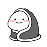 🙂 carino, cartone animato, coperta, kawaii, amichevole, felice whatsapp sticker