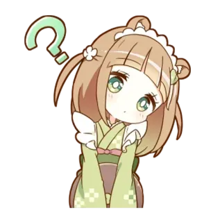 ❓ Anime, Frage, süß, Mädchen, kawaii telegram sticker