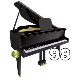 9️⃣ 98 piano, instrumento musical, piano de cola, música, teclas, concierto, actuación telegram sticker
