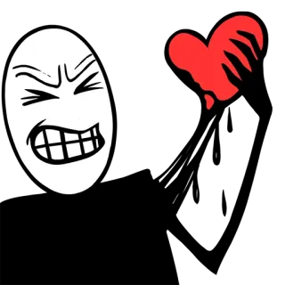 😁 enojado, desamor, triste, dibujos animados, expresión, emoción, rabia telegram sticker