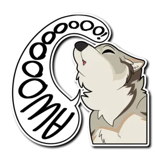 🐺 Awooooo! lupo, ululato, animale, cartone animato, cane telegram sticker