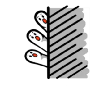 👀 geist, wand, cartoon, halloween, gruselig whatsapp sticker
