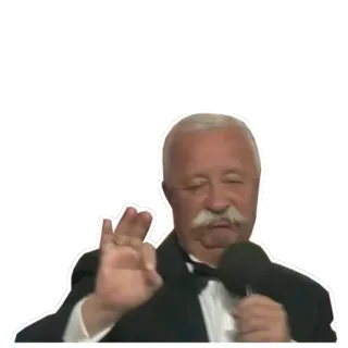 👌 pria, kumis, tuksedo, mikrofon, gestur, ok telegram sticker