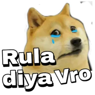 🥲 Rula diya Vro perro, meme, llorando, triste, internet, emoji telegram sticker