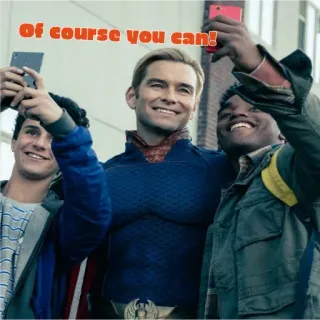 😃 Homelander The Boys Of course you can! superheld, the boys, homelander, lächeln, selfie whatsapp sticker