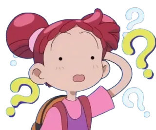 🤔 anime, desenho animado, pergunta, confusa, menina, pensando telegram sticker