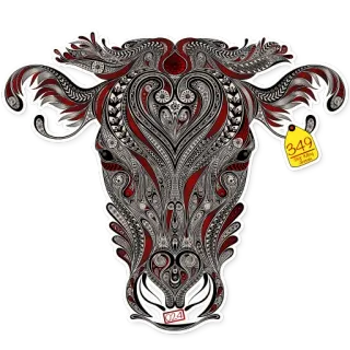 🐮 349 cow, animal, farm, illustration, sticker, artwork, decorative telegram sticker