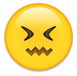 😖 emoji, face, grimacing face, yellow, expression, feeling telegram sticker
