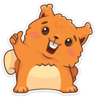 👍 다람쥐, 귀여운, 동물, 만화 telegram sticker