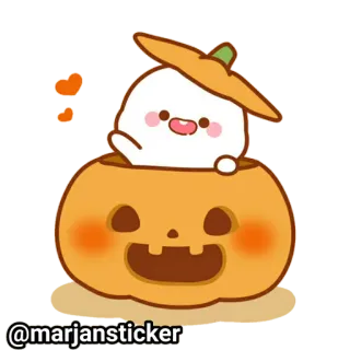 ❤️ @marjansticker стикер, милый, тыква, хэллоуин, мультфильм, каваи telegram sticker