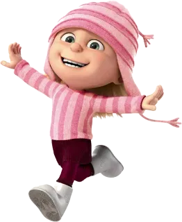 😊 Agnes Despicable Me cartoon, girl, pink, happy, animated telegram sticker