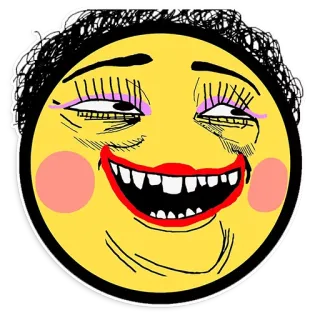 🌝 emoji, face, makeup, smile whatsapp sticker