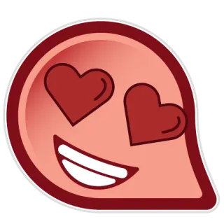 😍 cinta, hati, emoji, stiker, senang, kartun, merah telegram sticker