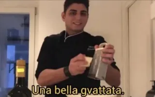 🤞 Una bella gvattata cooking, cheese, food, chef, italian telegram sticker