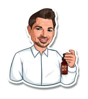 😀 ROOT man, bottle, root, health, wellness, supplement telegram sticker