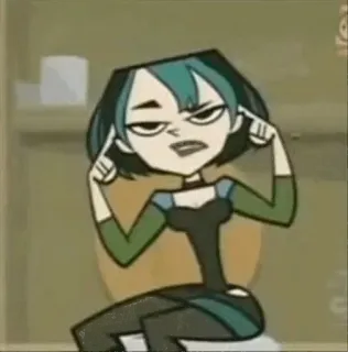 🐉 Gwen Total Drama Island animado, gwen, total drama island, dibujos animados, pensando whatsapp sticker