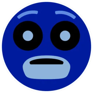 😳 emoji, azul, chocado, expressão, rosto telegram sticker