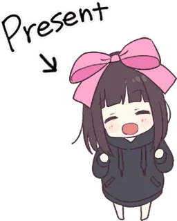 🎁 Present girl, anime, cartoon, cute, bow, arrow telegram sticker
