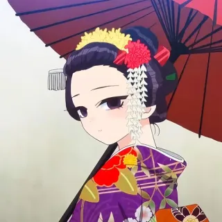 🙂 Anime, Fille, Parapluie, Geisha, Kimono, Japon whatsapp sticker