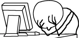 😑 Computer, gestresst, Problem, Kopfschmerzen telegram sticker