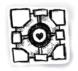 ❤️ corazón, cubo, compañero, rompecabezas, blanco y negro telegram sticker