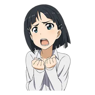 😤 Suguha Kirigaya Sword Art Online anime, girl, shocked, scared, character telegram sticker
