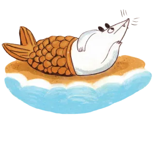 🏝 ryba, syrena, zwierzę, ilustracja, kreskówka, słodki telegram sticker