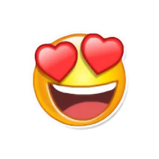 😍 Emoji, Amor, Olhos de coração, Amarelo, Smiley, Rosto telegram sticker