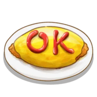 👌 OK Omurice, Cibo, Ok, Ketchup, Uovo whatsapp sticker
