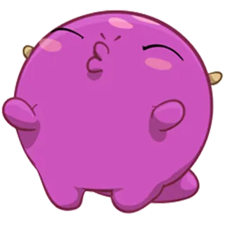 😍 Kartun, Ungu, Lucu, Karakter, Gumpalan whatsapp sticker