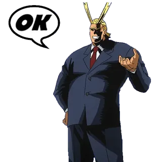 🆗 All Might My Hero Academia OK anime, hero, ok, smile telegram sticker