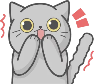 😨 Katze, überrascht, fröhlich, niedlich, Cartoon telegram sticker