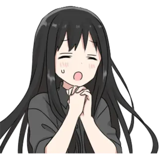 🙏 Anime, Mädchen, süß, emotional, flehend telegram sticker