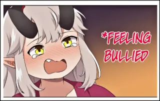🥺 * FEELING BULLIED crying, anime, feeling bullied, sad, demon telegram sticker