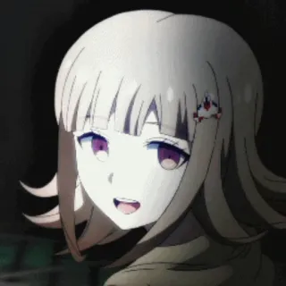 🌸 Chiaki Nanami Danganronpa Anime, Videojuego, Lindo, Chica, Pelo rosa telegram sticker