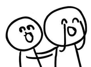👬 desenho animado, emoções, fofo, rindo, chorando, boneco palito whatsapp sticker