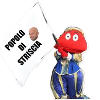 🏁 POPOLO DI STRISCIA Italian, flag, Striscia la Notizia, puppet, television, comedy telegram sticker