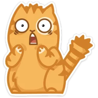 😧 gato, adesivo, desenho animado, assustado, chocado telegram sticker