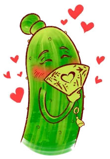 ☺️ Gurke, Herz, Fan, Süß, Kawaii telegram sticker