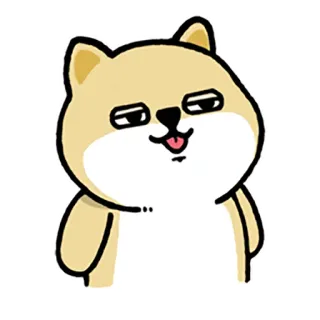😛 狗, 柴犬, 卡通, 动物, 表情符号, 梗, 搞笑 whatsapp sticker