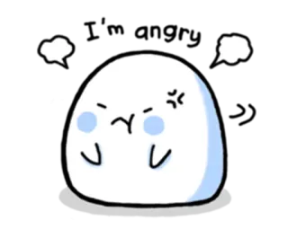 😤 enojado, dibujos animados, lindo, mancha, expresión, molesto whatsapp sticker