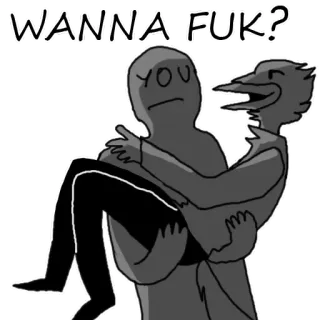 😍 WANNA FUK? offensivo, adulti, cartoni animati, umorismo telegram sticker