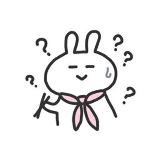 😵 rabbit, question marks, confused, cartoon, sticker telegram sticker