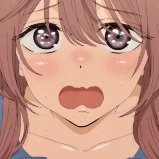 😳 anime, garota, chocada, expressão, fofa, desenho animado telegram sticker