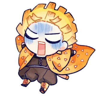 😰 Zenitsu Agatsuma Demon Slayer anime, demon slayer, zenitsu, sticker, chibi telegram sticker