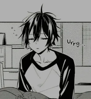 ⚓️ Urrg... anime, manga, sleepy, tired, boy telegram sticker