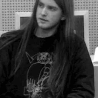 ➖ man, long hair, black metal, music, Varg Vikernes, Burzum telegram sticker