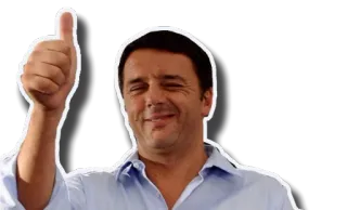 👍 Matteo Renzi político, pulgar arriba, italiano, retrato whatsapp sticker
