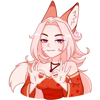 👌 Anime, Gadis rubah, Imut, Gestur OK telegram sticker