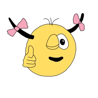 💁‍♀️ Emoji, Joinha, Piscadela, Laço rosa, Rosto amarelo, Fofo, Sticker whatsapp sticker